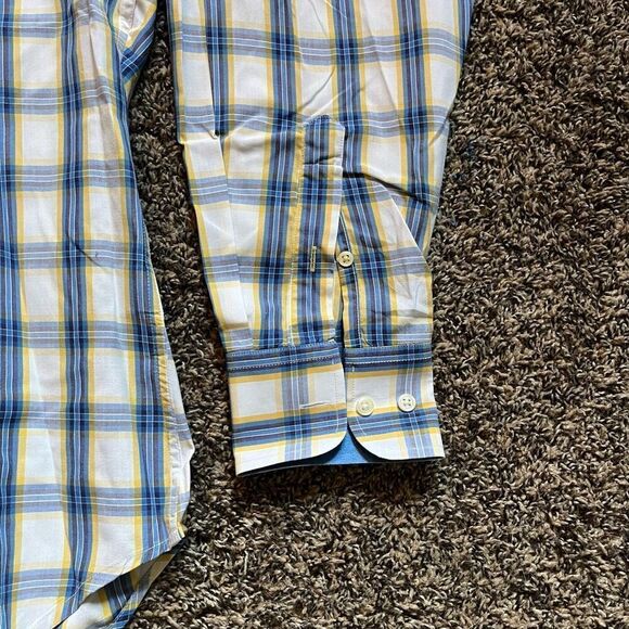 J. Mclaughlin Button-Up Shirt Men's Medium Multicolor Plaid Collared Casual Wear - Picture 3 of 7